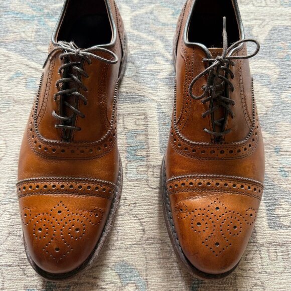 Allen Edmonds Shoes Mens 10.5D Strand Cap Toe Brogue Oxford 1635 Walnut Brown Allen Edmonds Strand Cap-Toe Lace-up Dress Shoe / 1635  main image 4